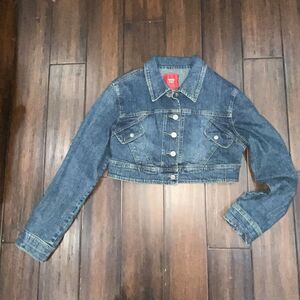 Miss Lili Girl's Youth Denim Cropped Jacket Jean Blue Sz XL GUC
